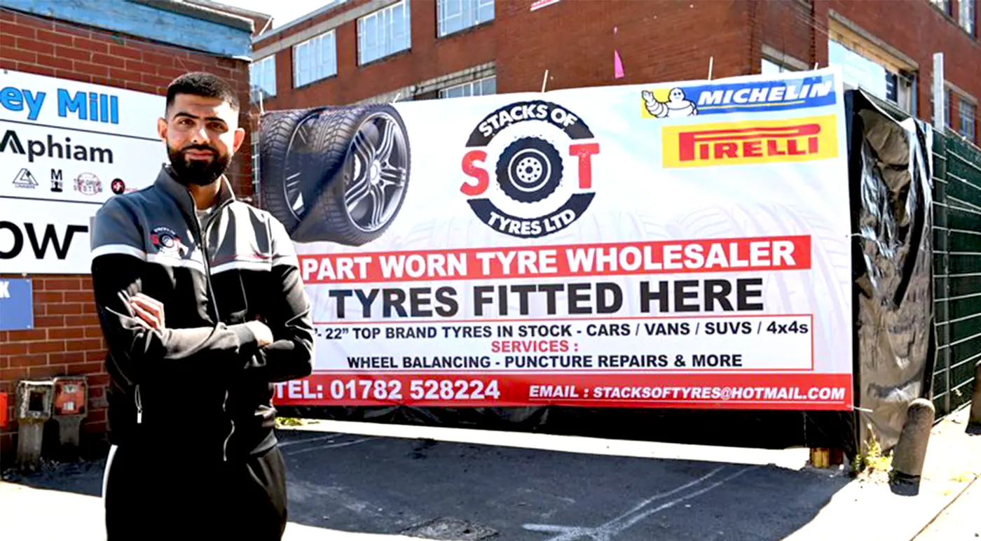 Stacks of Tyres depot and workshop